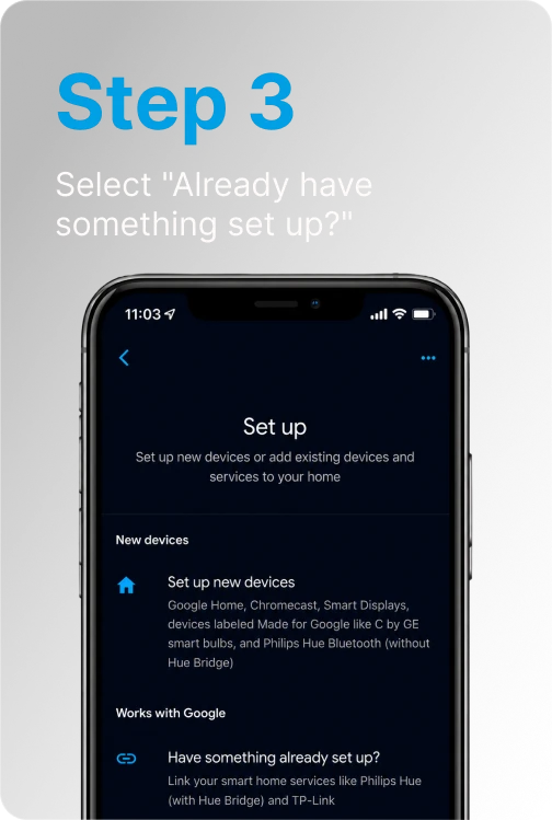 Step 3: Select "Already have something set up?"