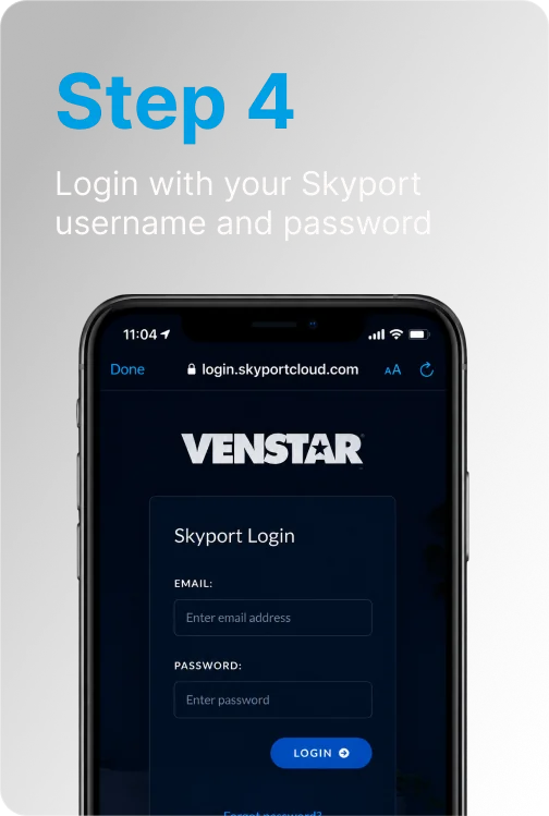 Step 4: Login with your Skyport username and password