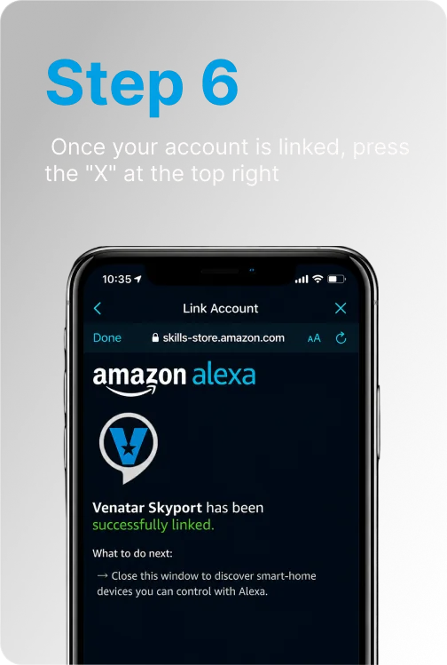 Step 6: Once your account is linked, press the X at the top right