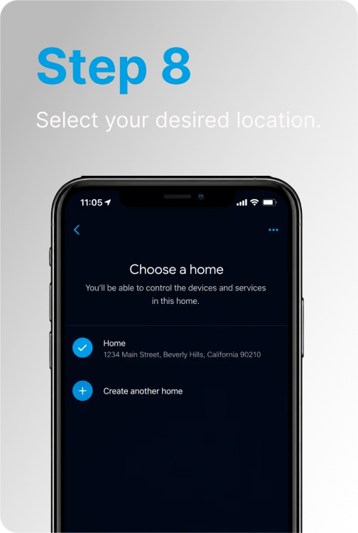 Step 8: Select your desired location