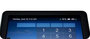 Thermostat security settings on mobile screen